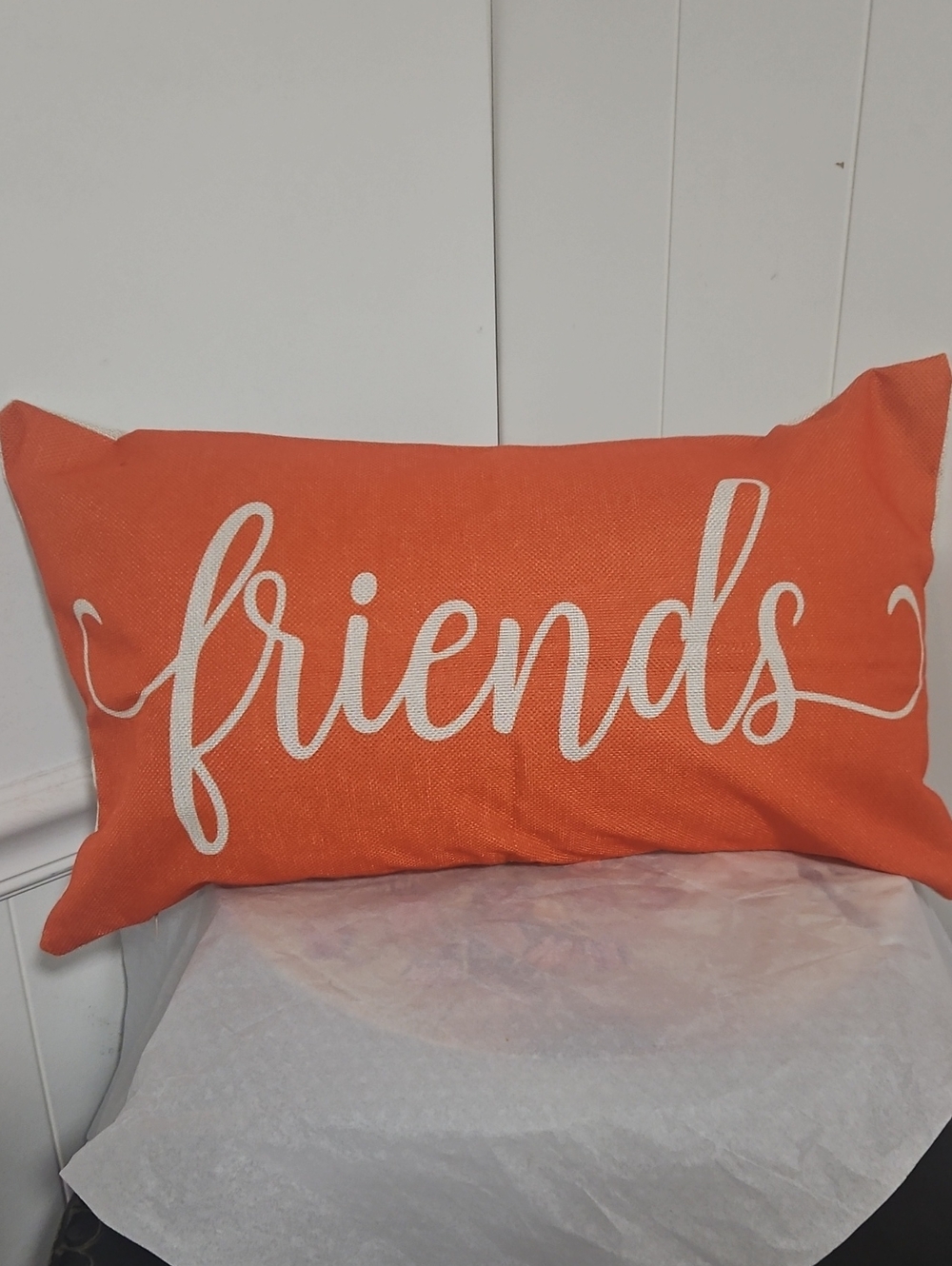 Orange "Friends" Accent Pillow - Home Accents